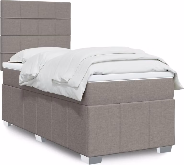 Maison Exclusive - Letto boxspring con materasso Taupe 100x200 cm Tessuto