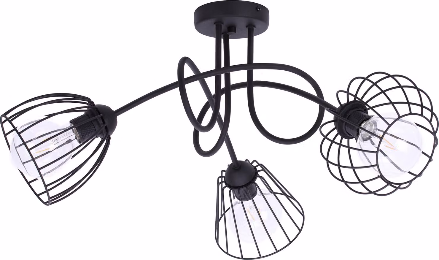 Plafone con diversi paralumi Loft Retro E27
