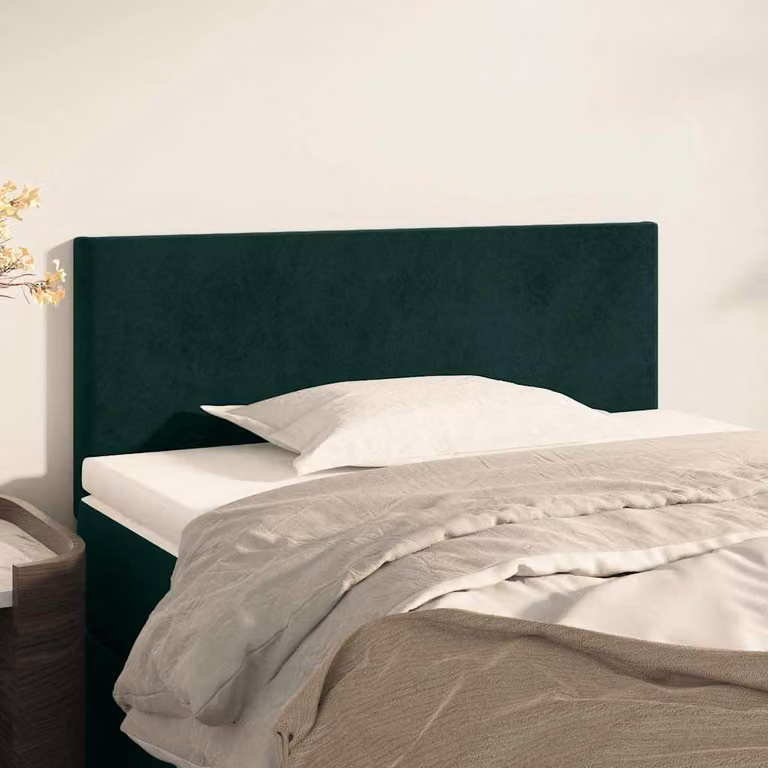 Testiera per letto vidaXL in velluto verde scuro con struttura in legno L: 90 cm, P: 5 cm, H: 78-88 cm