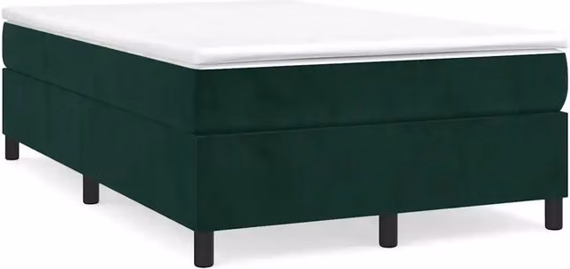Giroletto a Molle Ibrido con Materasso vidaXL in Velluto Verde e Bianco L/P/H: 200 x 120 x 33,5 cm – 2