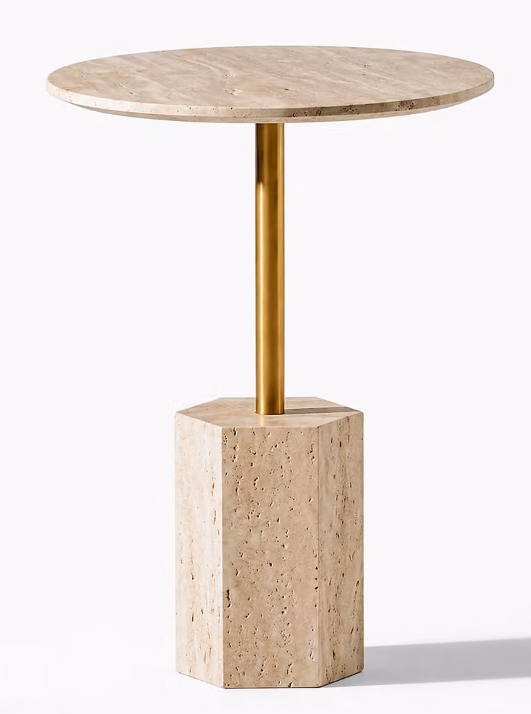 Tavolino ausiliario, stile moderno, colore beige, comodo e pratico, ideale per il soggiorno, design innovativo