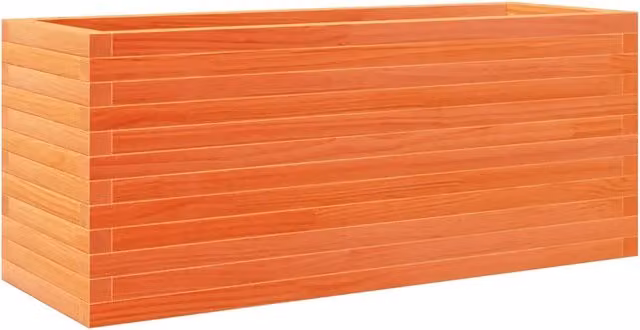 Fioriera | Cassetta per fiori | Vaso Giardino Marrone Cera 110x40x46 cm Legno Massello Pino