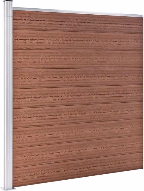 Pannello di recinzione | Recinzione da Giardino in WPC 175x186 cm Marrone