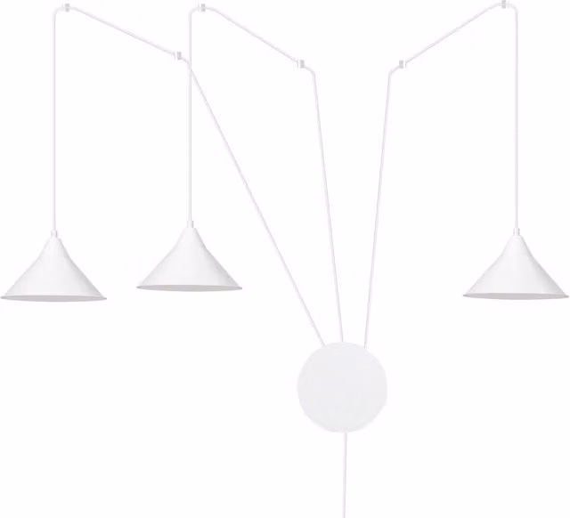Lampadario a sospensione Emibig Abramo bianco con 3 luci E27 regolabile in altezza – 1