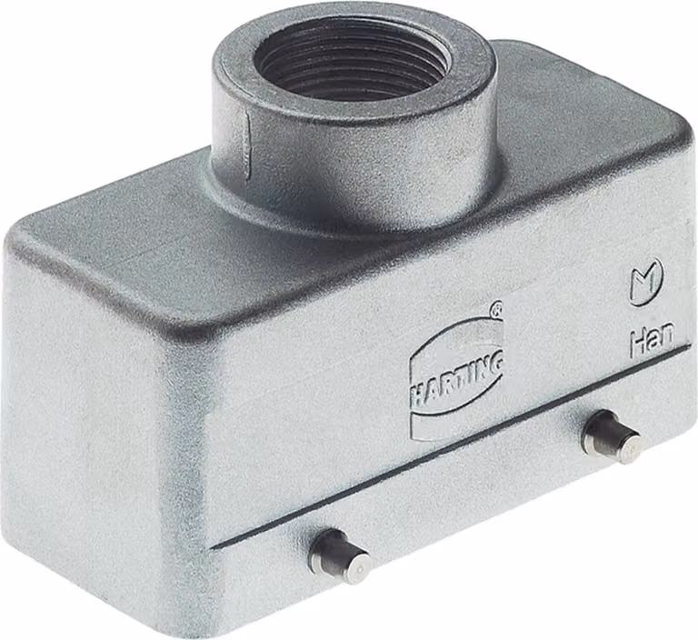 HARTING Han 16B EMC / High Temp Contenitore a manicotto basso, 1xM25 uscita cavo diritta, per 2 staffe (nella parte inferiore)