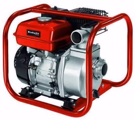 Motopompa Einhell GE-PW 46 a 4 tempi da 4600 W con portata di 23000 l/h e serbatoio da 3,6 l, colore nero e rosso