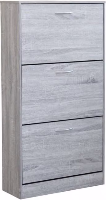 Scarpiera Cosma in MDF Grigio Opaco L: 60 cm, P: 24 cm, H: 115 cm