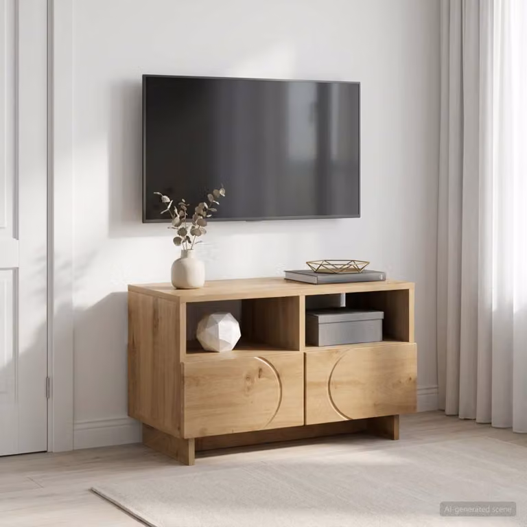 vidaXL Supporto TV Moderno in Legno Rovere Marrone L: 60 cm, P: 34,5 cm, H: 40 cm