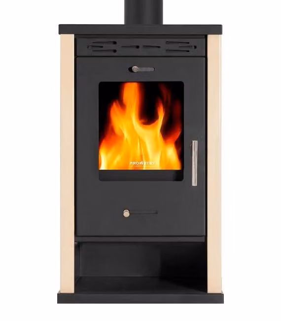 Stufa a legna EKO 3 8,5 kW in acciaio avorio Ecodesign A+ 82% di efficienza
