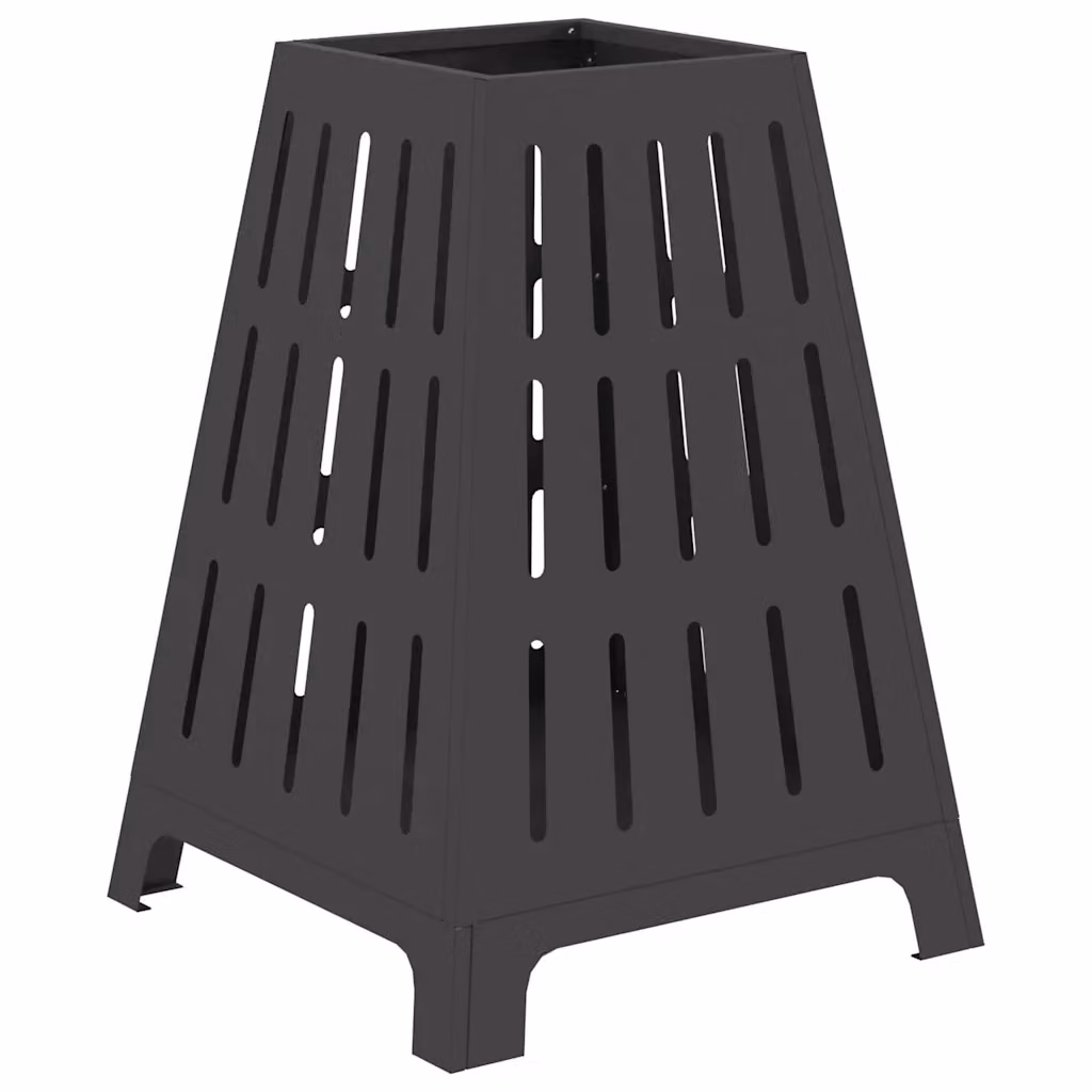 Braciere a Fuoco vidaXL in Acciaio Nero L: 50 cm, P: 50 cm, H: 70 cm – 2