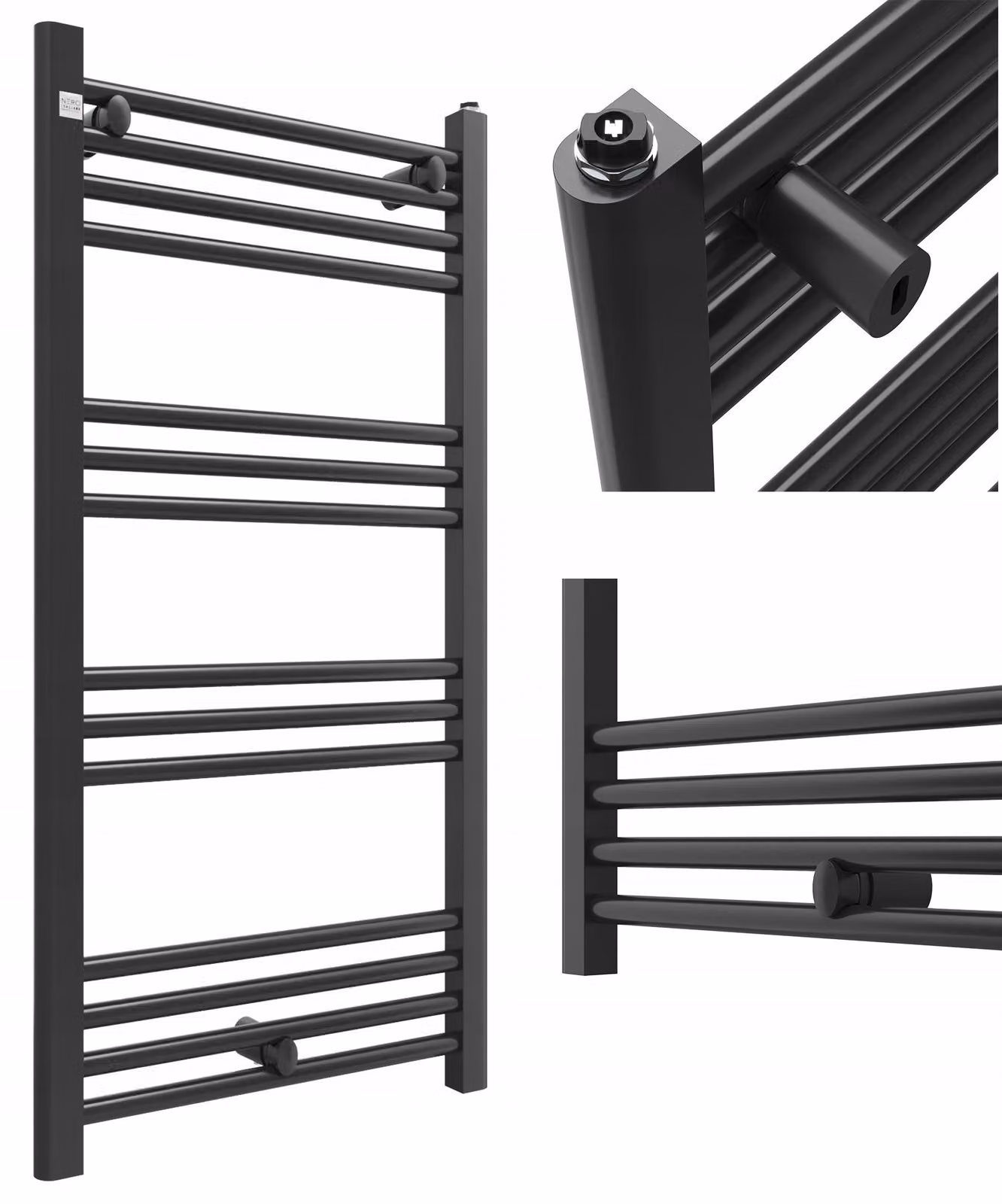 Granitan - Radiatore da bagno - Scaldasalviette - 100x50 cm - Nero - Scaldasalviette - PUERTO