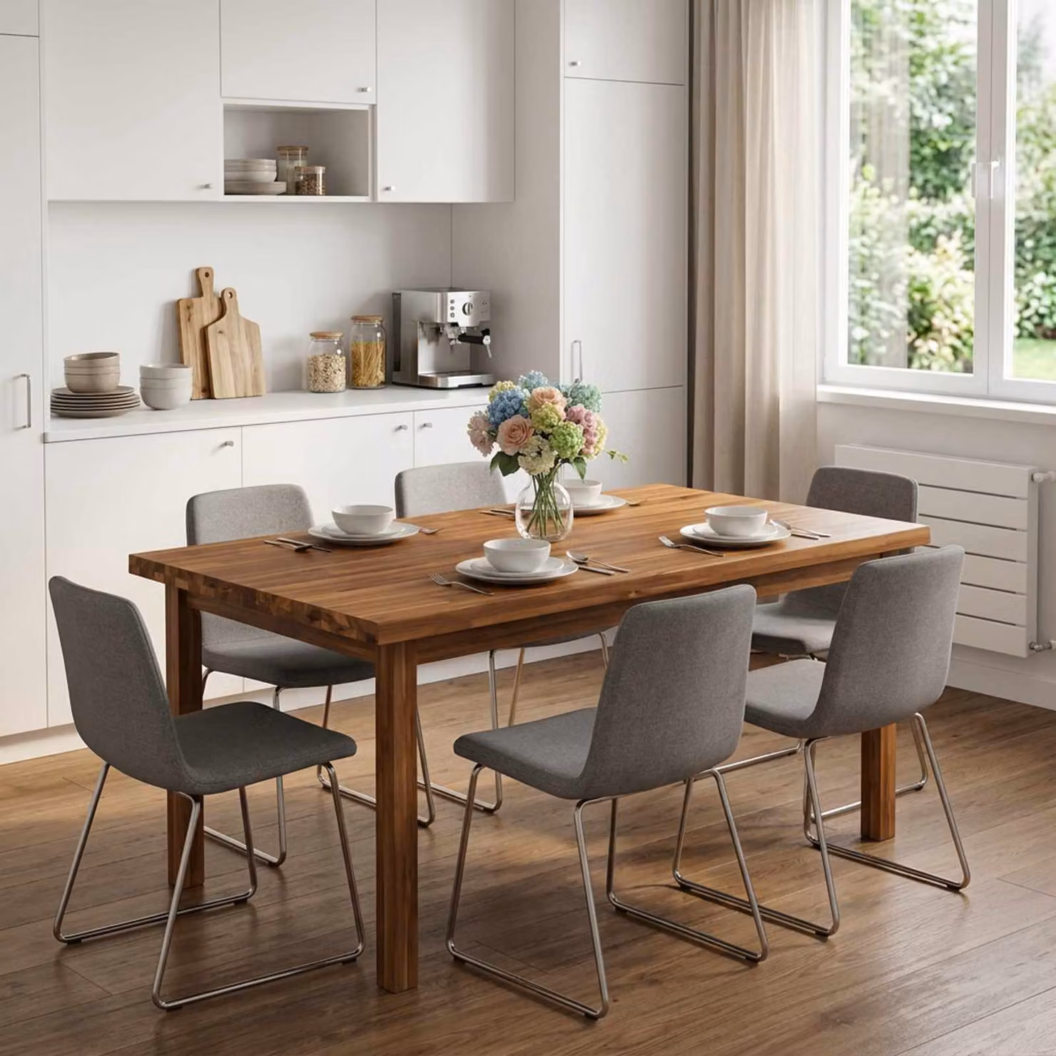 Piano del tavolo rettangolare in legno di acacia vidaXL, colore marrone, L 120 cm x P 60 cm x H 3 cm