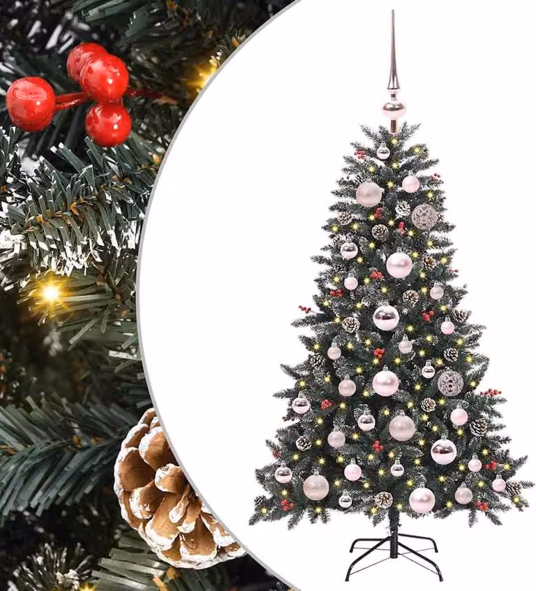 Albero di Natale artificiale verde 120 cm PVC, plastica e acciaio