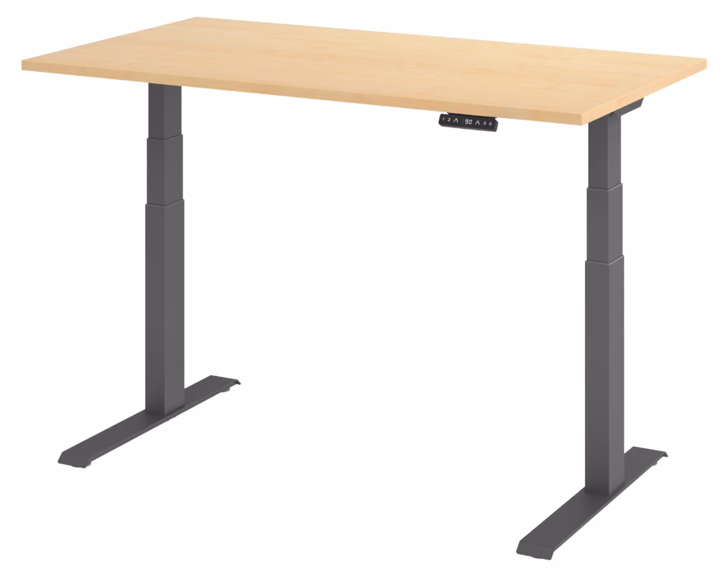 Scrivania elettrica bümö modello XDKB - Finitura: Noce, Struttura: Grafite, Dimensioni: 140 x 80 cm