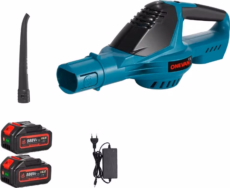 Soffiatore elettrico senza spazzole, potenza 5500W, velocità 46000 giri/min, 2 batterie spina UE