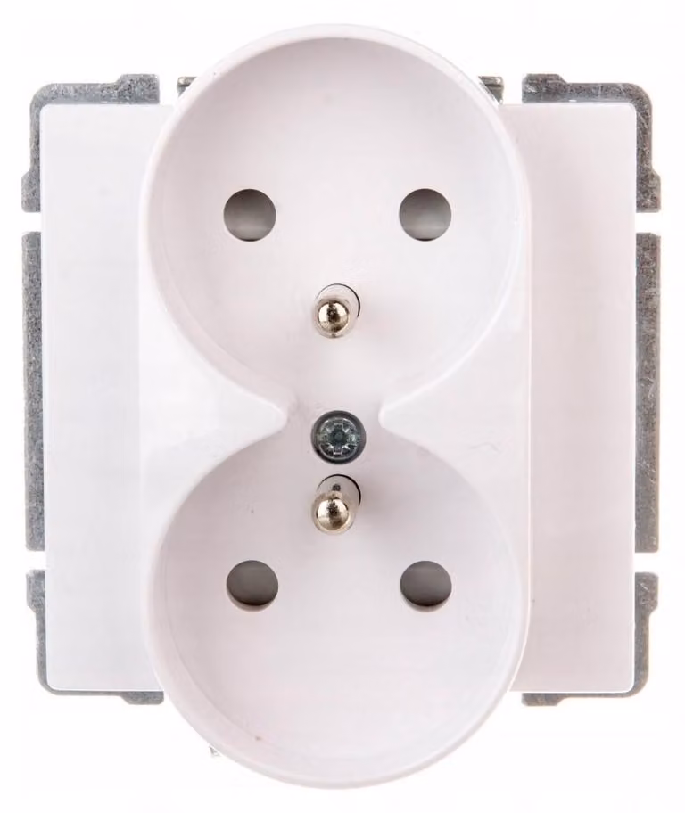 Presa multipla Kos-Elektro System KOS66, doppia presa con messa a terra, colore bianco