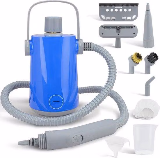 Pulitore a vapore portatile elettrico 3,5 bar 1000 W 12 accessori Tessuti Piastrelle Fughe Bagni