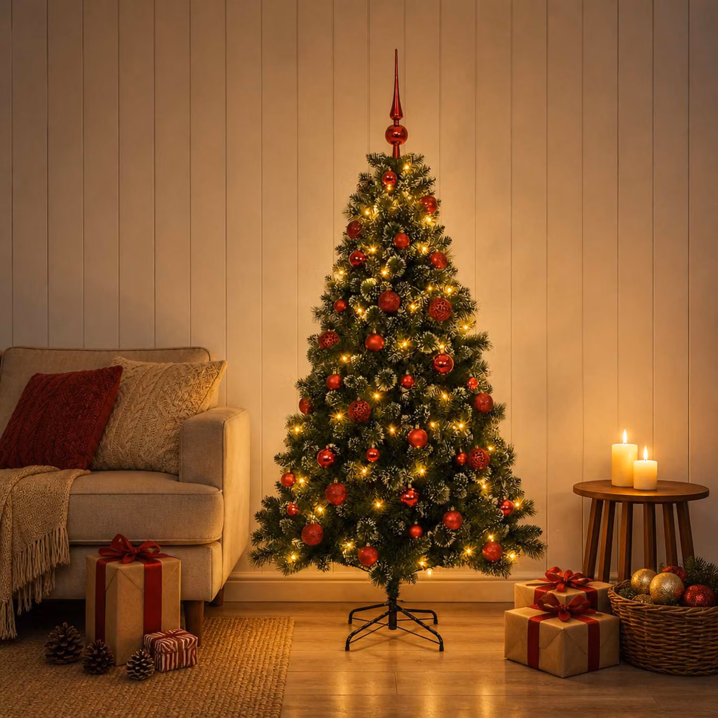 vidaXL Albero di Natale artificiale con palline 150 cm 150 LED