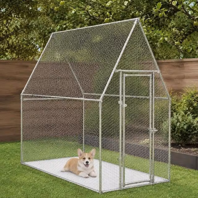 Chicken Cage, Silver, 200x100x190 Cm, Galvanized Steel