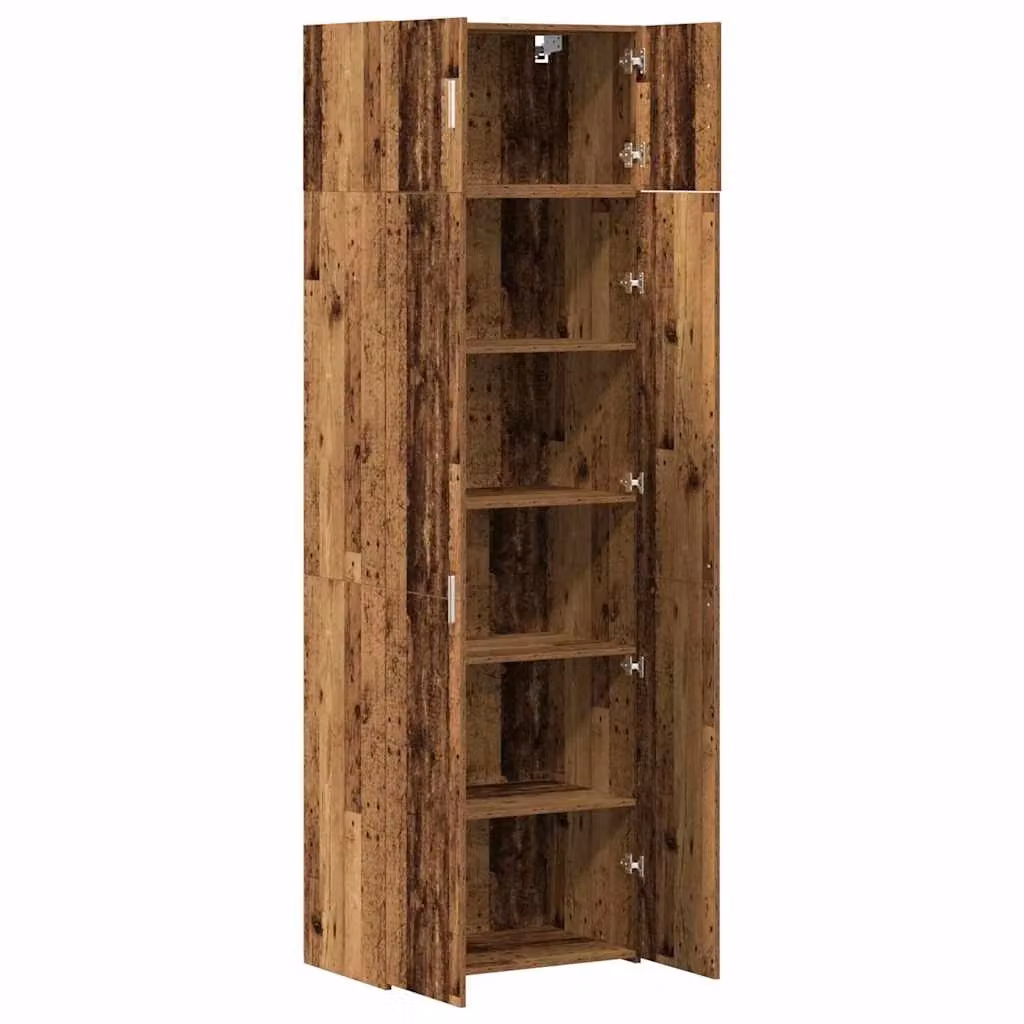 Mobile contenitore a 3 elementi HELLOSHOP26 in legno composito marrone con finitura anticato, L: 70 cm, P: 42,5 cm, H: 225 cm – 2