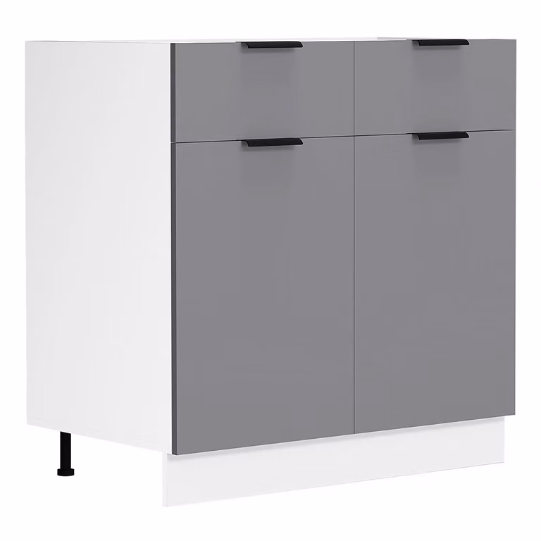 Armadio da cucina | Dimensioni ca. H. 82 x W. 80 x. T. 46 cm | Armadio con due ante e due cassetti | Mobili da cucina – Fasola