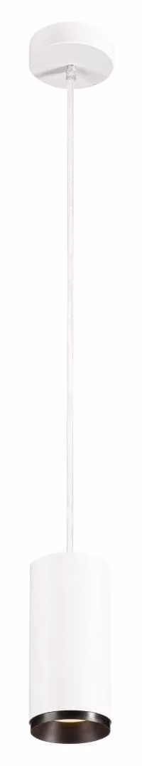 NUMINO Lampada a sospensione LED per interni con taglio di fase SLV Dimensioni: 18,5 x 8,5 cm, Colore: bianco/nero, Temperatura colore: 3000 Kelvin, Angolo di emissione: 24 gradi