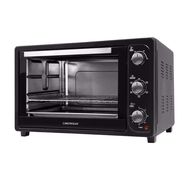 Forno Elettrico Ventilato Dictrolux Black Evolution da 45 Litri, 1800 Watt, con Timer e Funzione Aria Calda