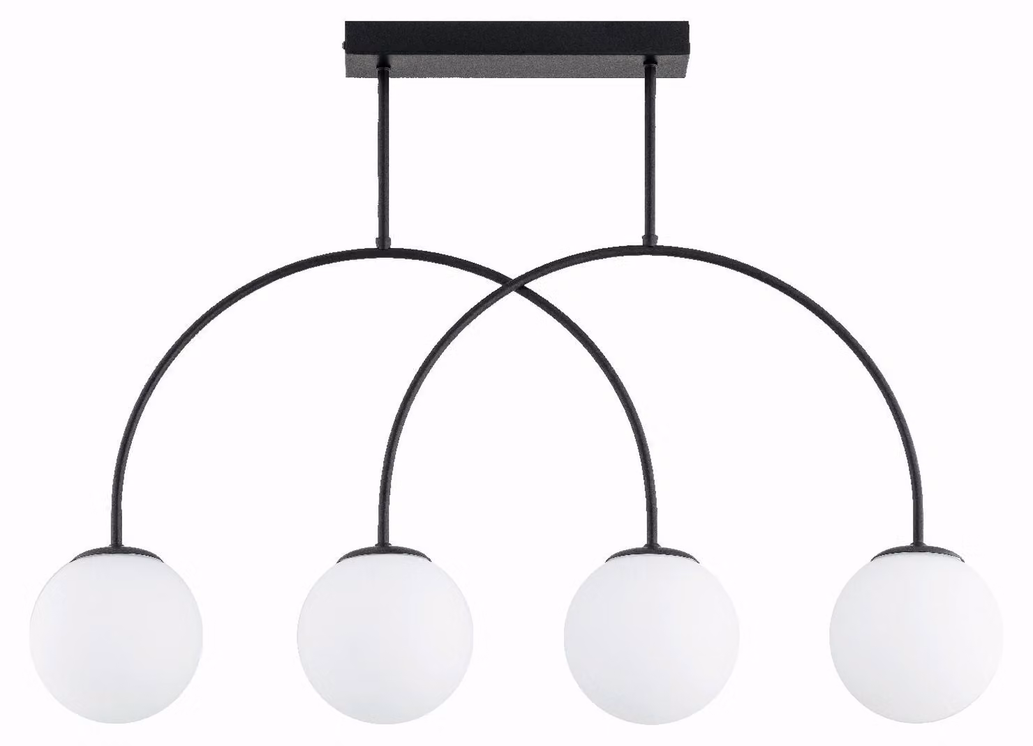 Lampada a sospensione DILAR bianco e nero 4xE14x10W in vetro, dimensioni: 55x15x85 cm, IP20, Alfa