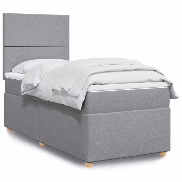 Letto Ibrido con Giroletto a Molle e Materasso vidaXL, Grigio e Bianco, L 100 x P 200 cm