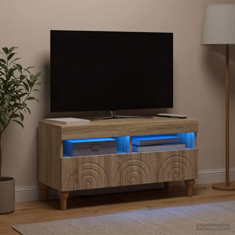 Mobile TV LED vidaXL ALKMAAR in Rovere Sonoma, L 81 x P 35 x H 43 cm