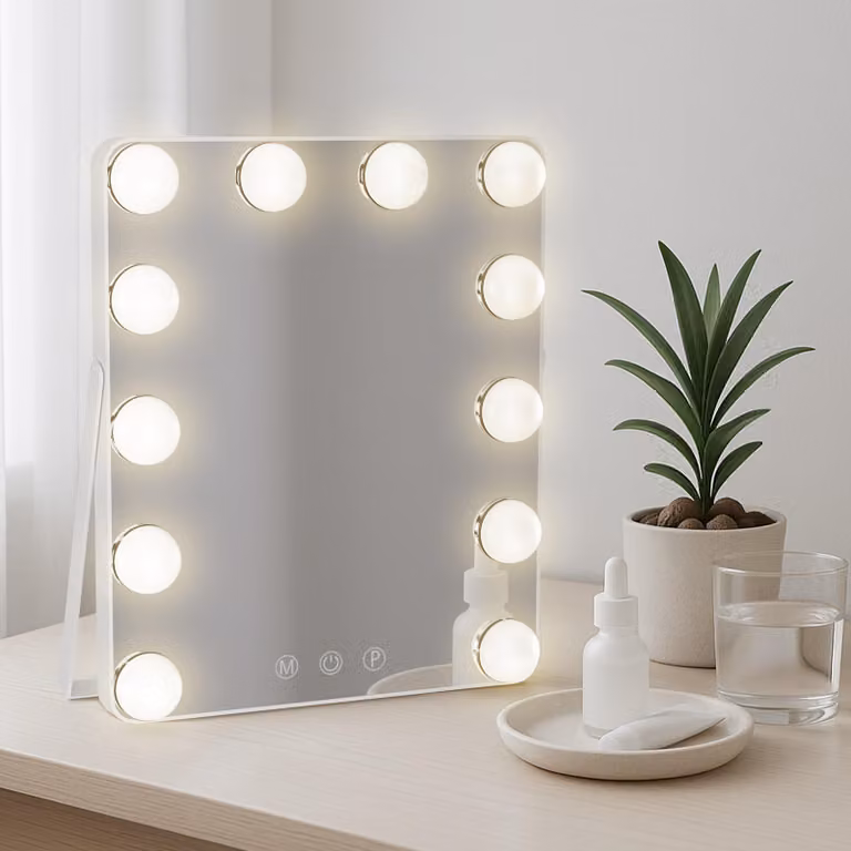 Specchio per il trucco Balian, colore: bianco