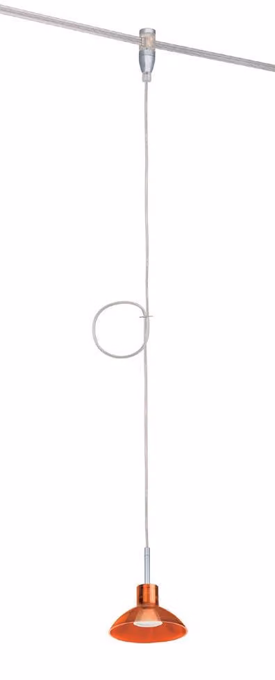 973.73 Paulmann Wire Systems HighWire Mono Spot Sarrasani 50W GZ10 cromo opaco/arancione trasparente 230V
