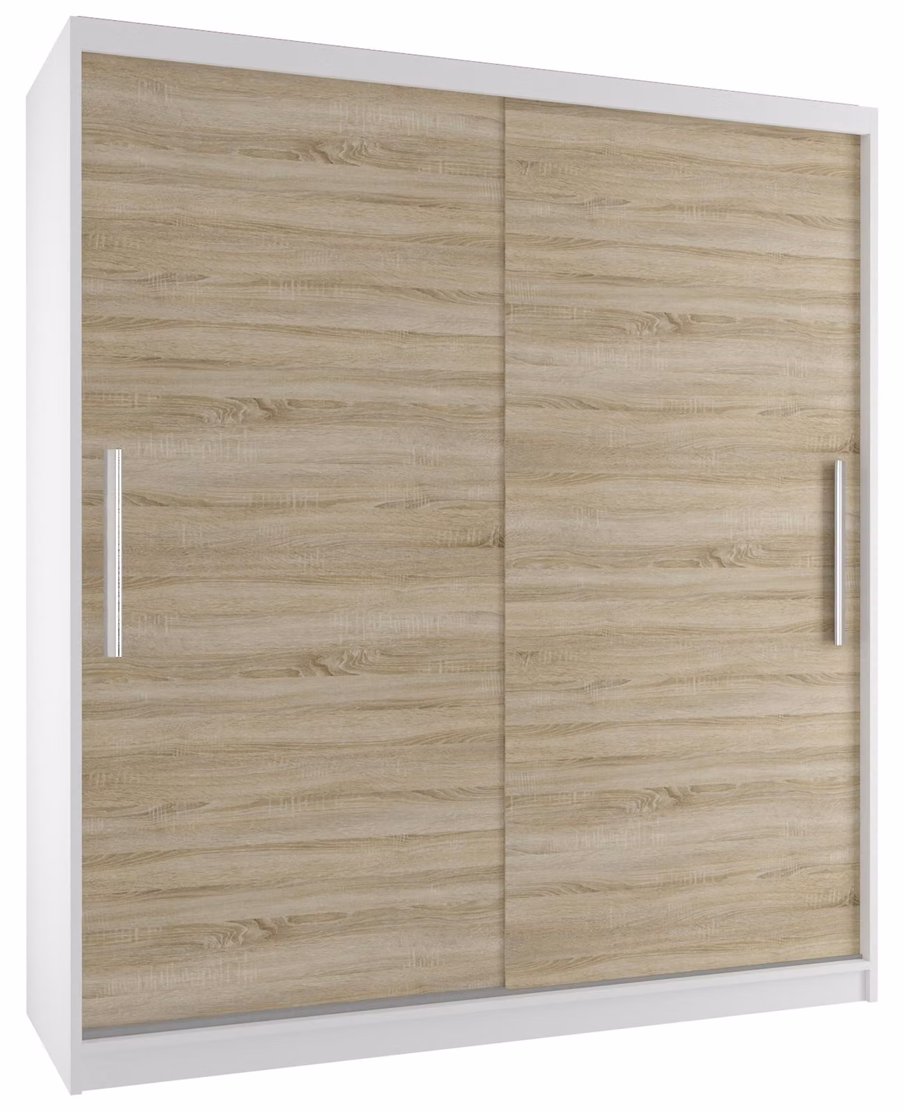 BELINI Verona, armadio scorrevole da 133 cm, bianco/effetto legno sonoma opaco - armadio per l'ingresso con 4 cassetti, ideale per la camera da letto