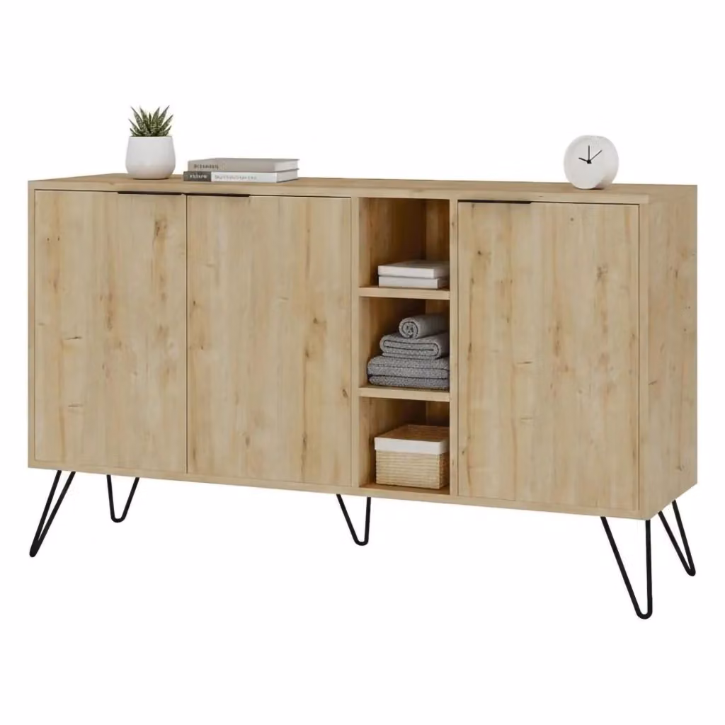 Credenza Alin DMORA in Quercia, Madia Moderna da Soggiorno e Cucina, L: 142 cm, P: 35,6 cm, H: 83 cm – 2