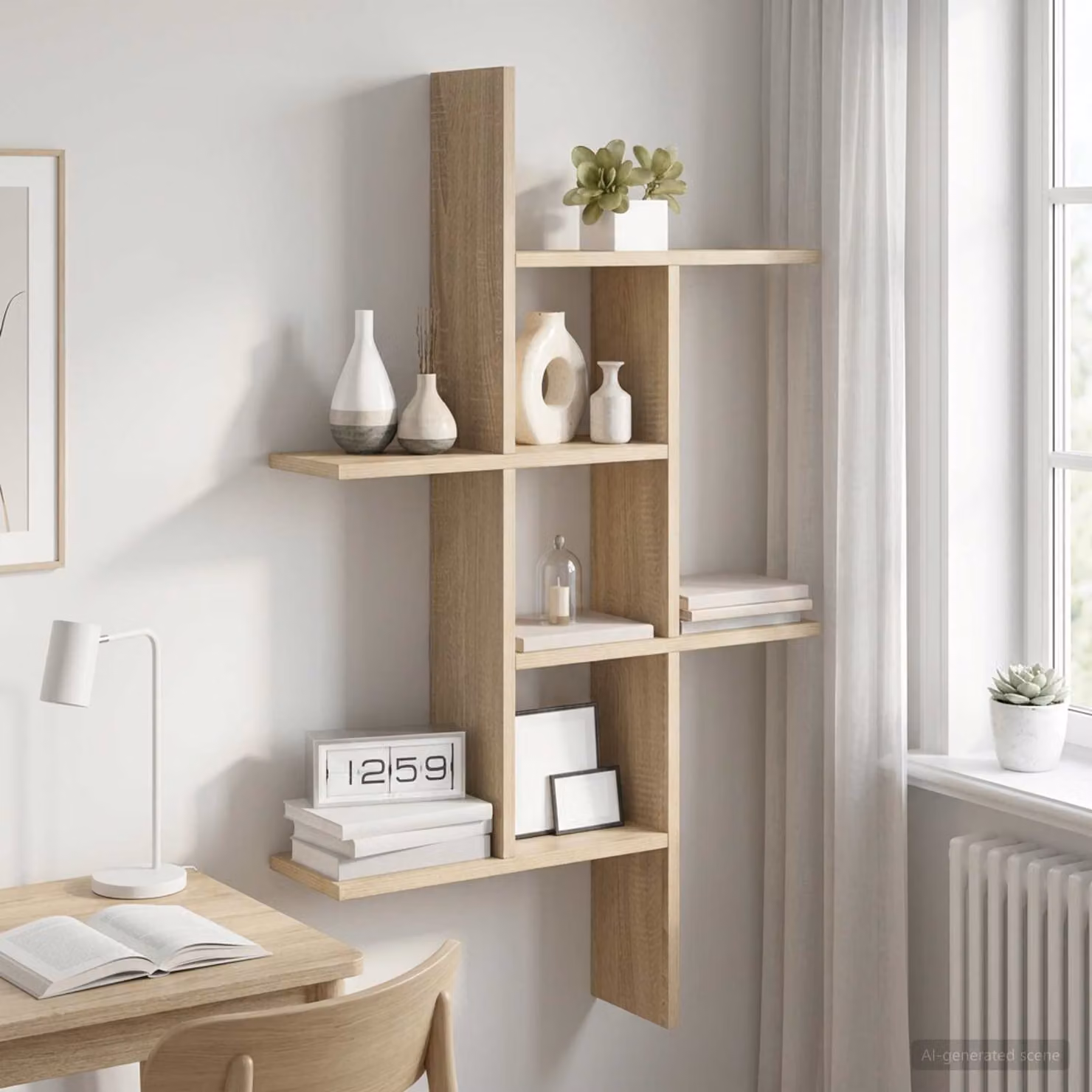 Scaffale da parete moderno vidaXL in Rovere Sonoma, L: 61 cm, P: 15 cm, H: 102 cm