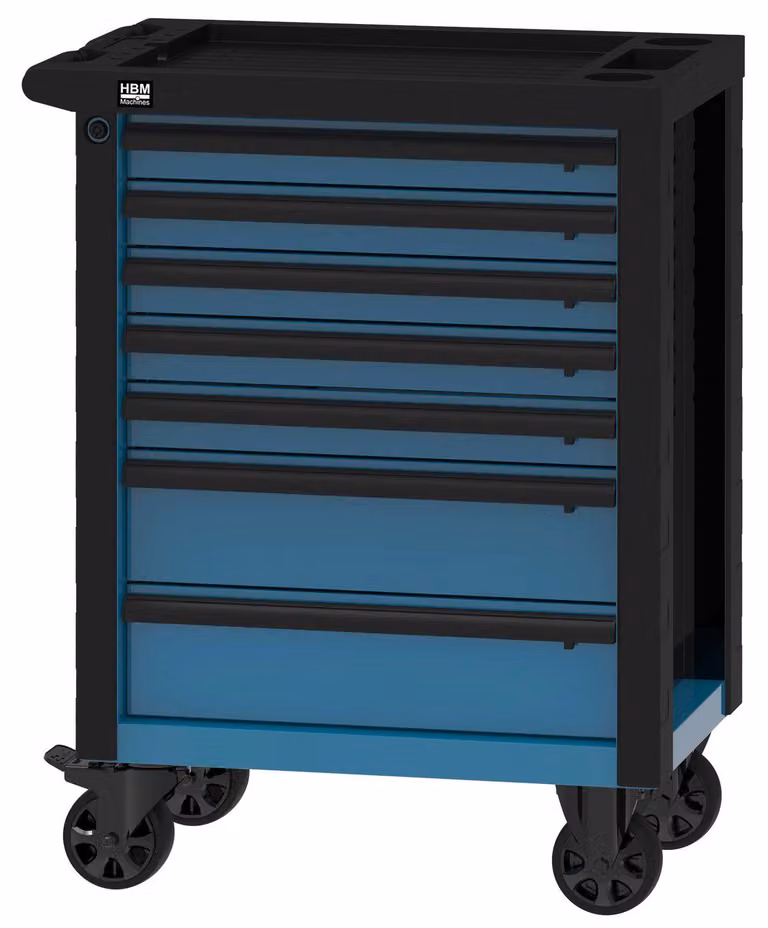 Carrello portautensili HBM 7 cassetti, 76,5 cm, blu