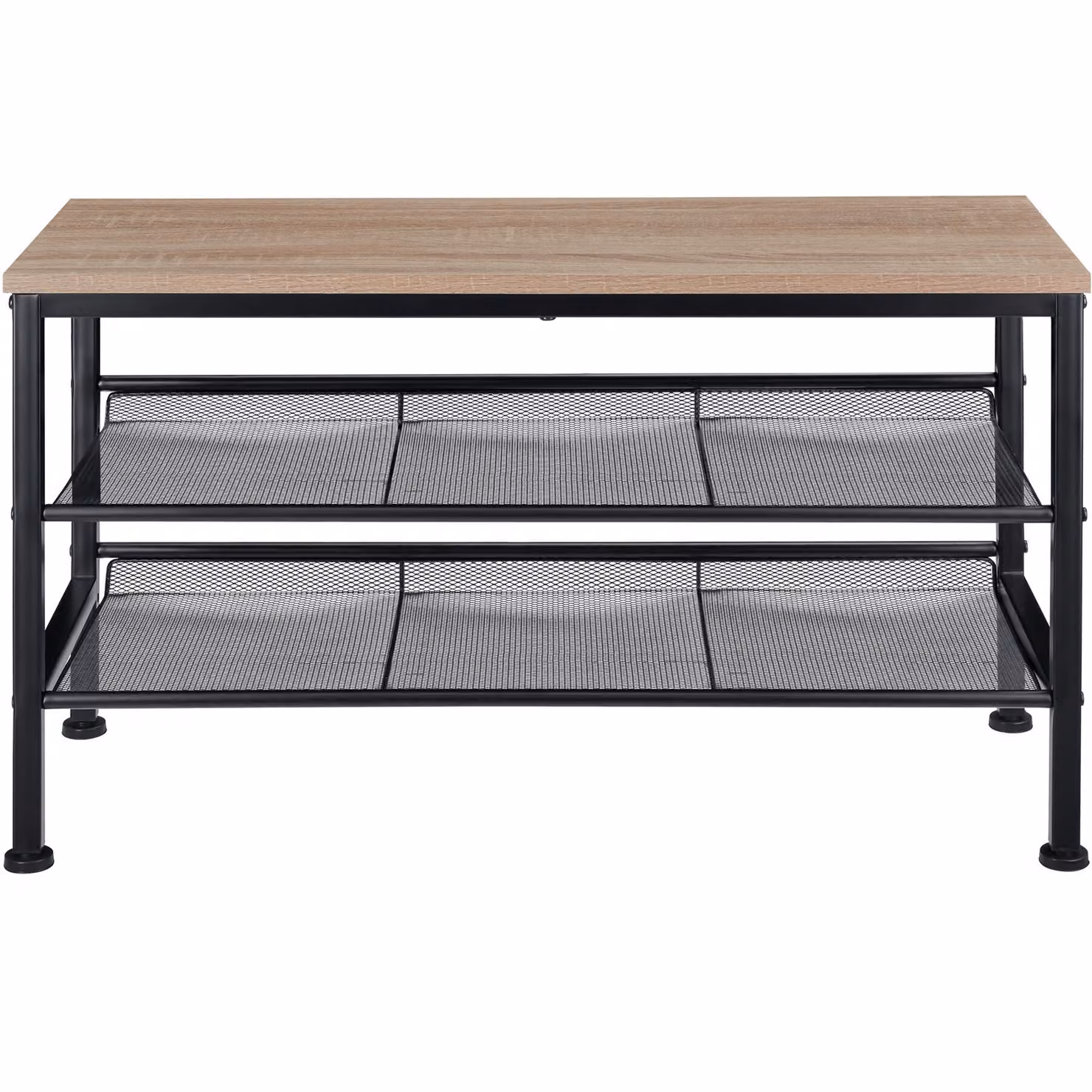 Scarpiera Derry Tectake in stile industriale, colore marrone rovere, L: 75,5 cm, P: 30,5 cm, H: 45,5 cm – 2