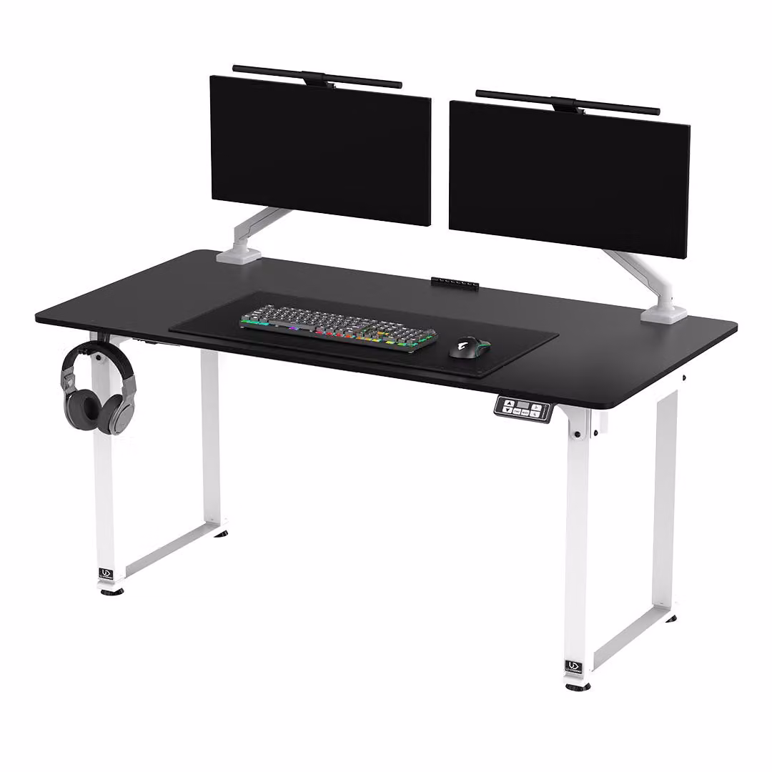 ULTRADESK UPLIFT Scrivania elettrica regolabile in altezza 160x75 cm bianco-nera