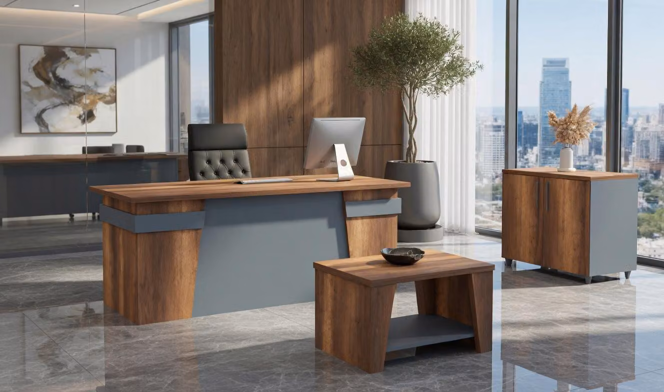 Elegante set da scrivania con credenza e tavolino da salotto