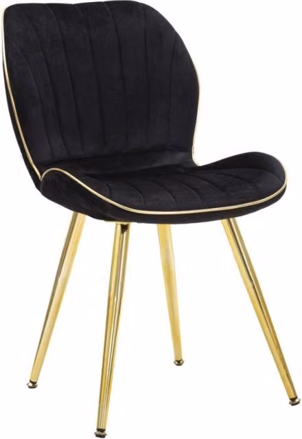 Sedia Paris Space Nera /gold Set 2 Pz cm 46x58x77