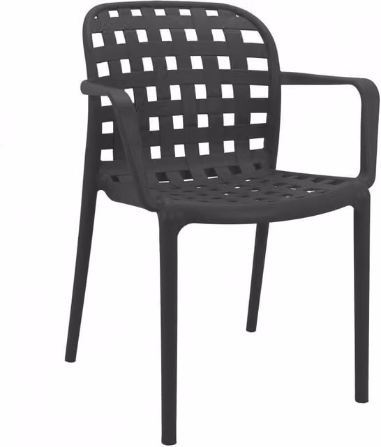 Sedia da giardino Sharon GIORDANOSHOP in polipropilene grigio antracite L: 58 cm, P: 57,5 cm, H: 82,5 cm