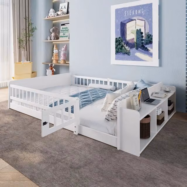 Letto Singolo in Legno di Pino con Contenitore ¨C MINIMAL ¨C Bianco 140x200