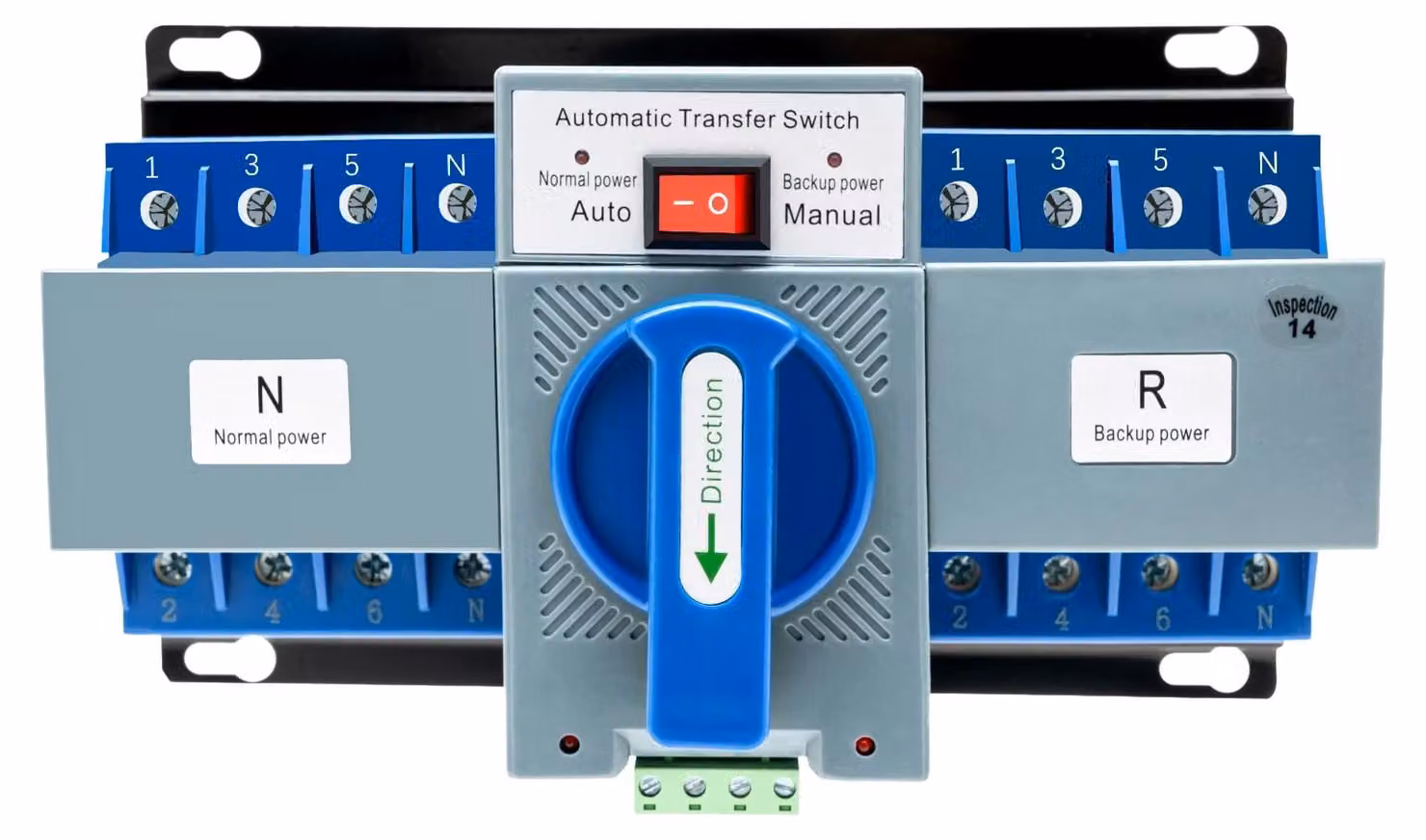 Interruttore di trasferimento automatico per due alimentazioni – Mini interruttore – 4 poli – 63 A – 220 V – Corrente alternata monofase – Colore blu