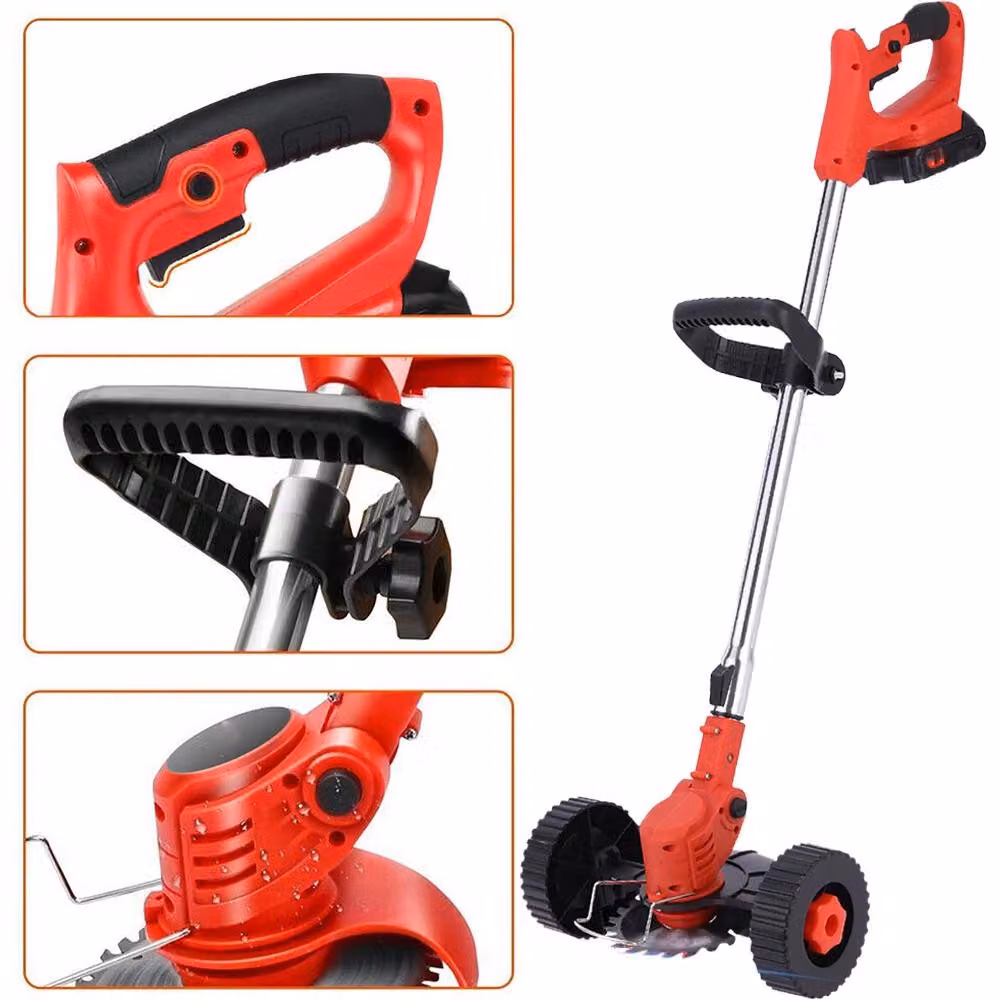Tagliaerba elettrico - Trimmer per erba - Motore da 900 watt - 3 lame - Lunghezza regolabile - Batteria inclusa