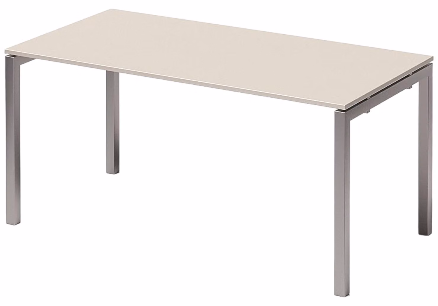 Bisley Cito Scrivania con telaio a U regolabile - Telaio: argento, dimensioni: 160 x 80 cm, decorazione: bianco grigio