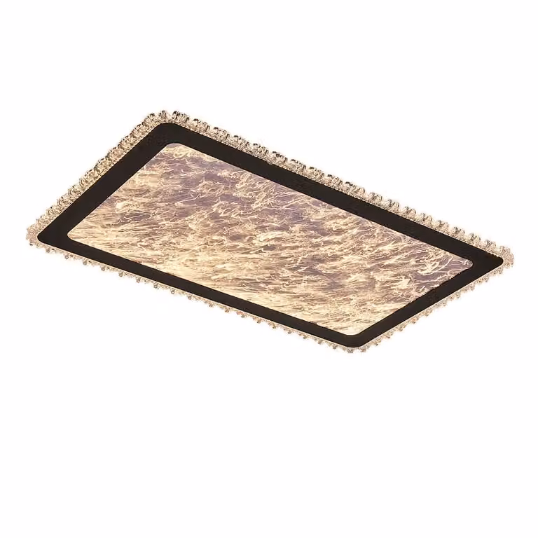 Plafoniera LED dimmerabile con telecomando, a variazione continua 3000-7000 K, a risparmio energetico e durevole, dal design moderno in bianco o nero, ideale per soggiorno, camera da letto e cucina (253-CFX-BL)