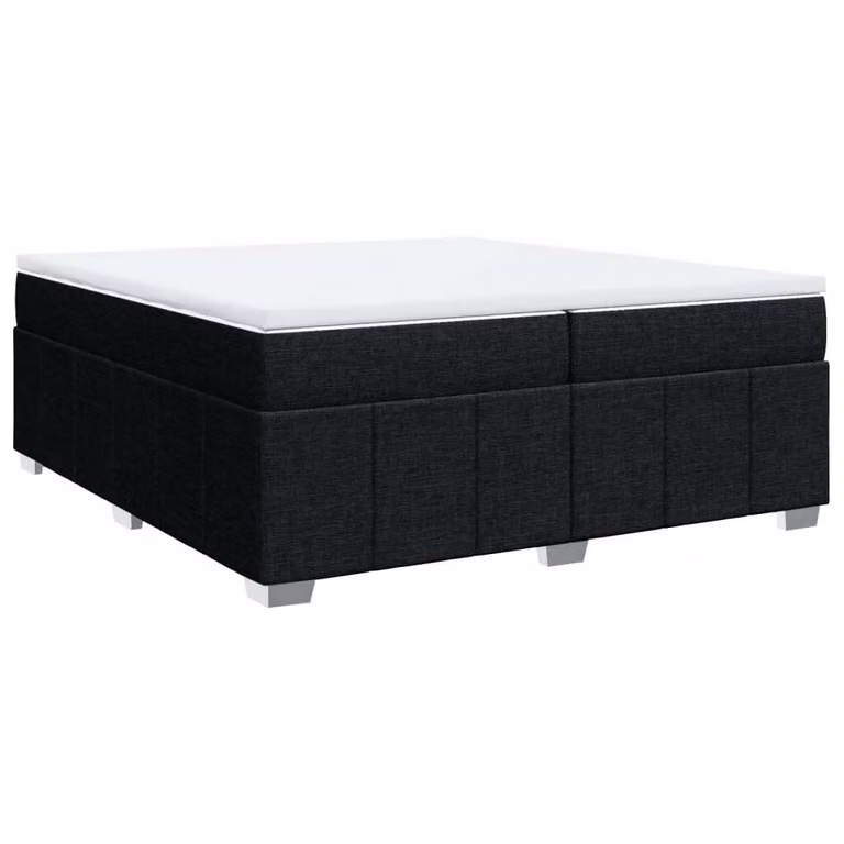 Giroletto a Molle con Materasso Nero 200x200 cm in Tessuto