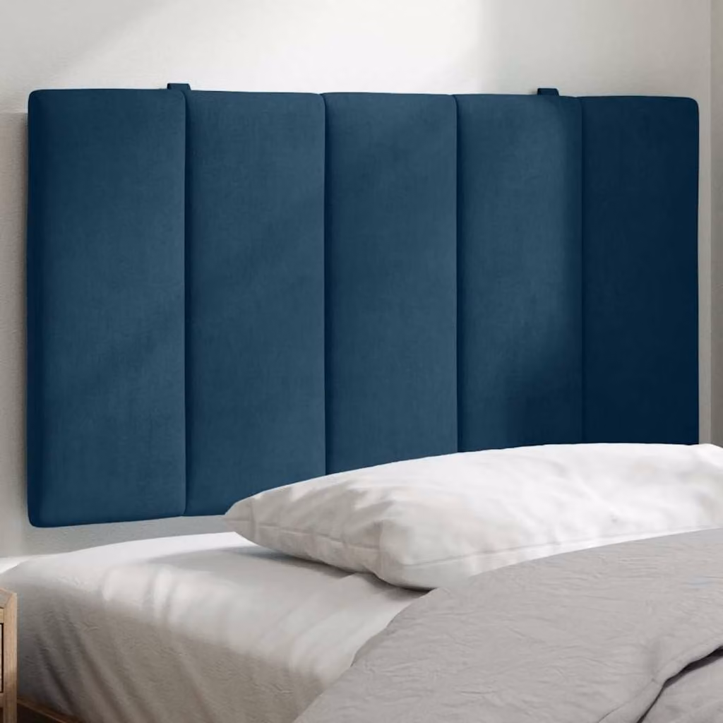 Cuscino Testiera vidaXL Hanko in Velluto Blu, Larghezza: 90 cm