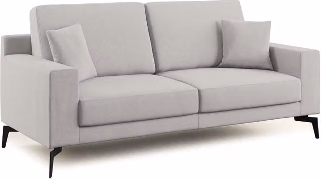 Divano moderno Prestige Divani.Store in tessuto grigio antracite con coperture rimovibili e cuscini inclusi, Larghezza: 166 cm – 1
