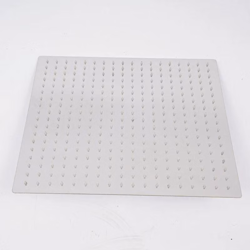 Doccia a soffitto quadrata da 40 cm - Alta pressione - Realizzata in acciaio inossidabile 304 - Ugelli in silicone autopulenti - Filtro integrato - Attacco da 3/4 di pollice - Colore argento